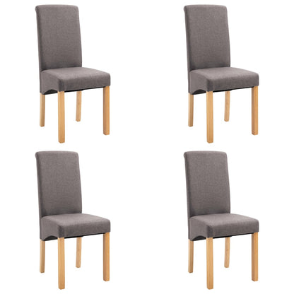 Dining Chair Set of 4 Taupe Fabric and wood Standard Ergonomic