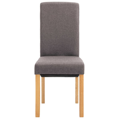 Dining Chair Set of 4 Taupe Fabric and wood Standard Ergonomic