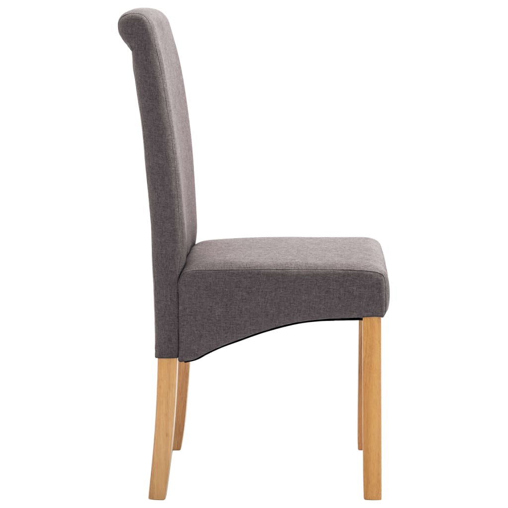 Dining Chair Set of 4 Taupe Fabric and wood Standard Ergonomic