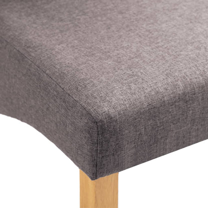 Dining Chair Set of 4 Taupe Fabric and wood Standard Ergonomic