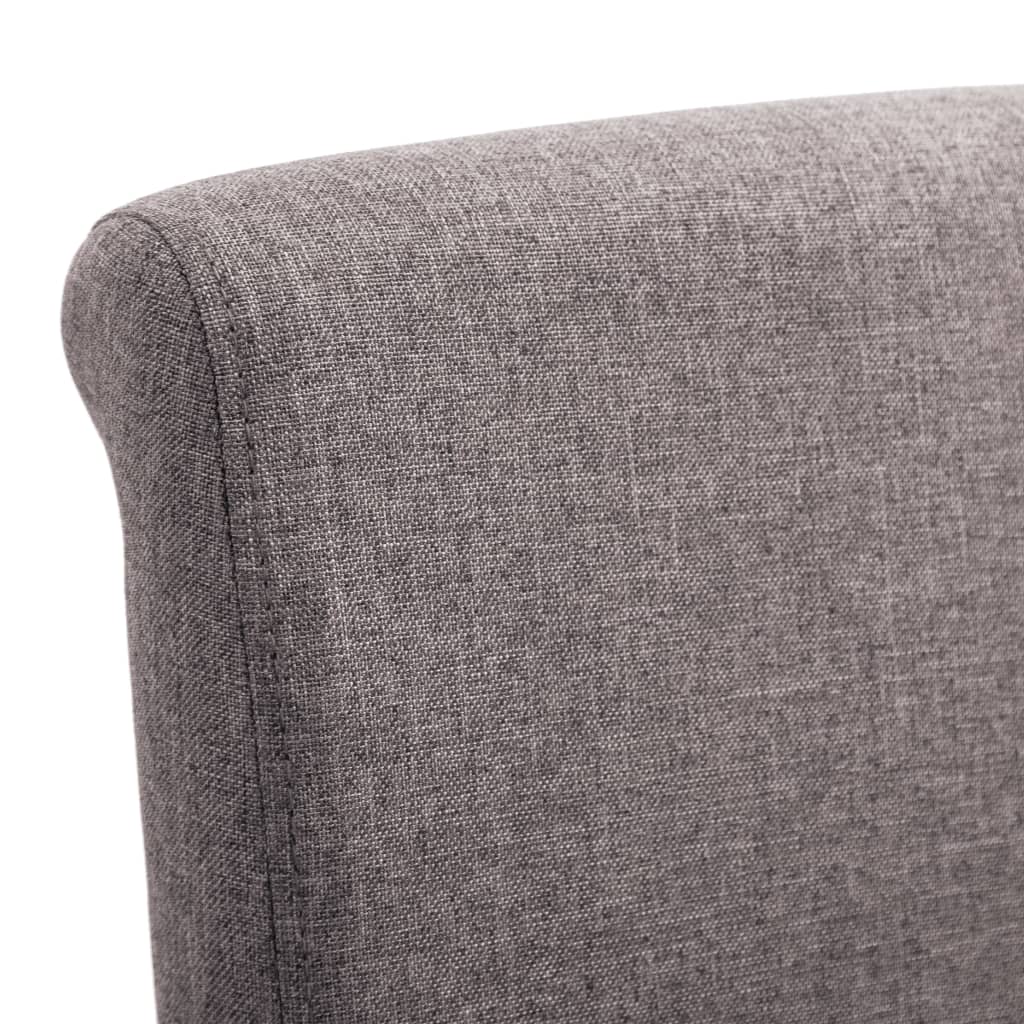 Dining Chair Set of 4 Taupe Fabric and wood Standard Ergonomic