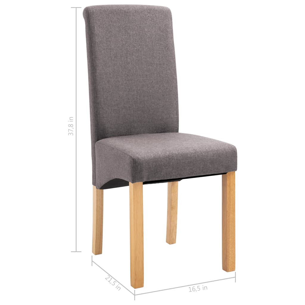 Dining Chair Set of 4 Taupe Fabric and wood Standard Ergonomic