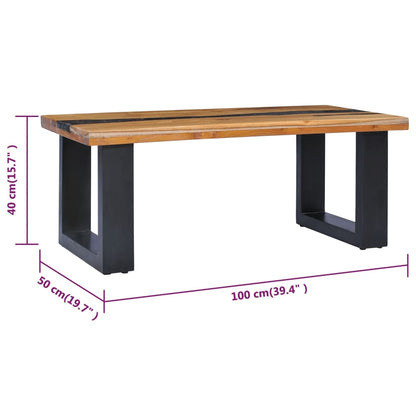 Coffee Table Multicolor Teak wood, Mango wood, Polyresin