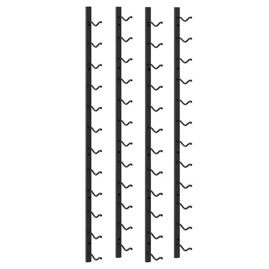Wall Mounted Wine Racks for 12 Bottles 2 pcs Black Iron