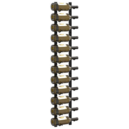 Wall Mounted Wine Racks for 12 Bottles 2 pcs Black Iron