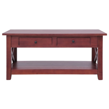 Coffee Table Brown Solid Mahogany Medium Rectangular