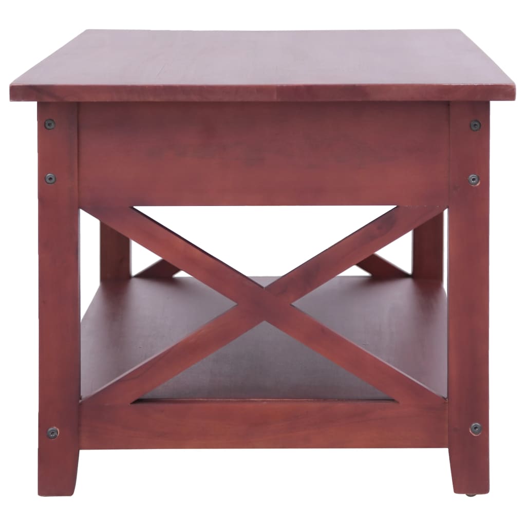 Coffee Table Brown Solid Mahogany Medium Rectangular
