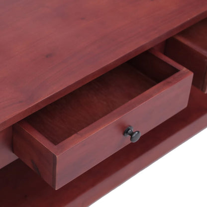 Coffee Table Brown Solid Mahogany Medium Rectangular