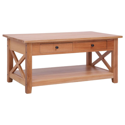 Coffee Table Natural Brown Solid Mahogany Wood 39.4x21.7x18.1 in