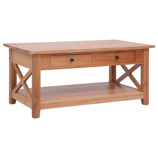 Coffee Table Natural Brown Solid Mahogany Wood 39.4x21.7x18.1 in