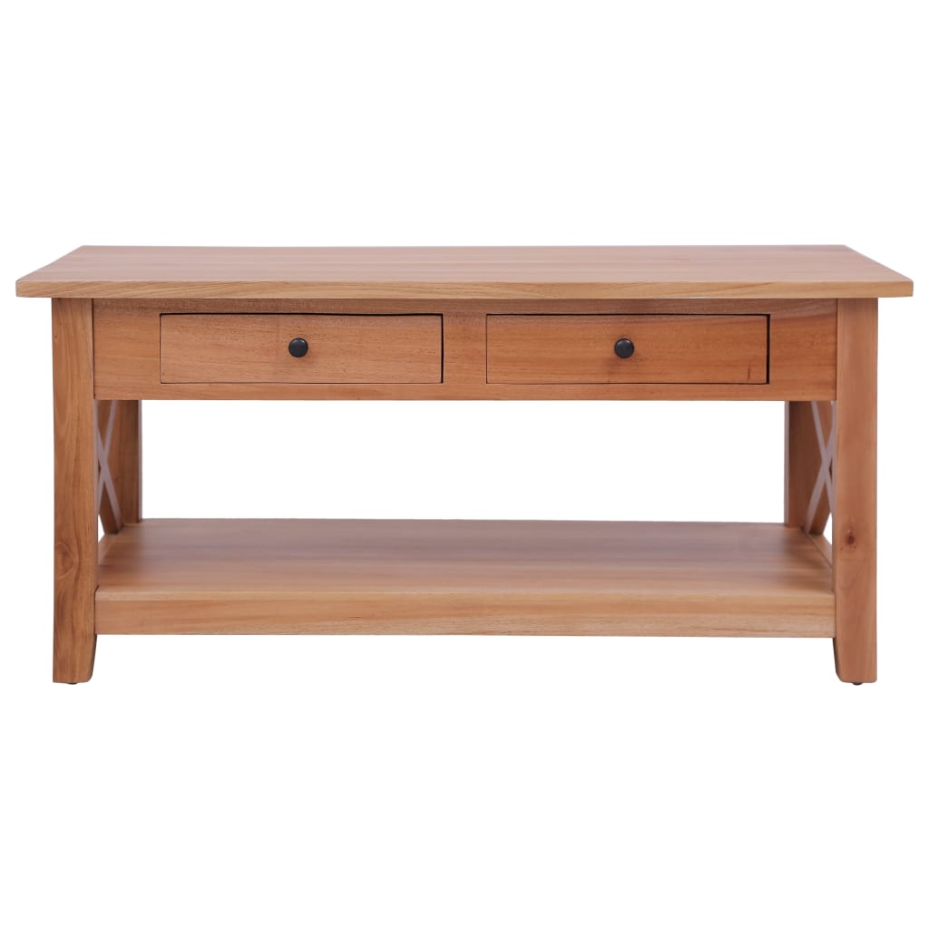 Coffee Table Natural Brown Solid Mahogany Wood 39.4x21.7x18.1 in
