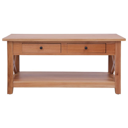 Coffee Table Natural Brown Solid Mahogany Wood 39.4x21.7x18.1 in