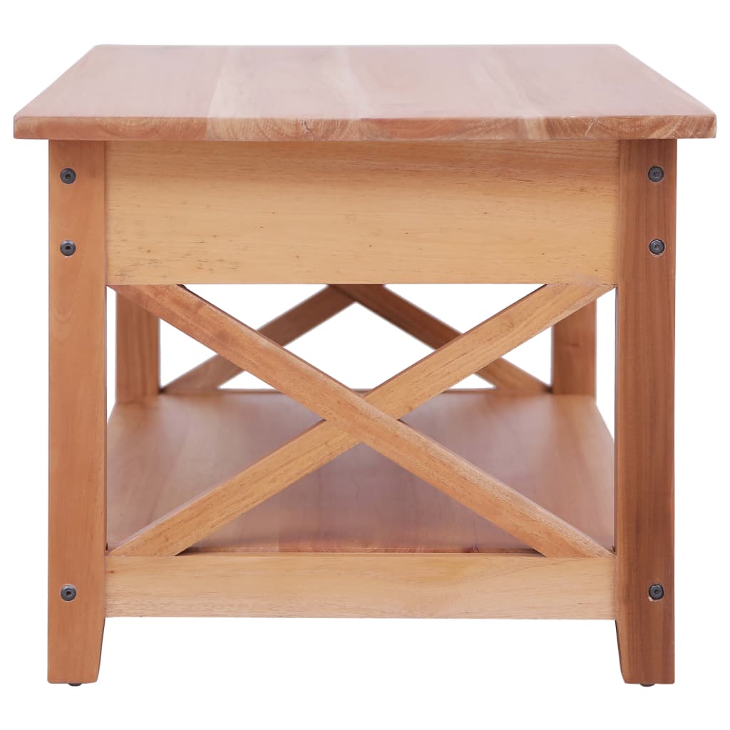 Coffee Table Natural Brown Solid Mahogany Wood 39.4x21.7x18.1 in