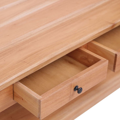 Coffee Table Natural Brown Solid Mahogany Wood 39.4x21.7x18.1 in