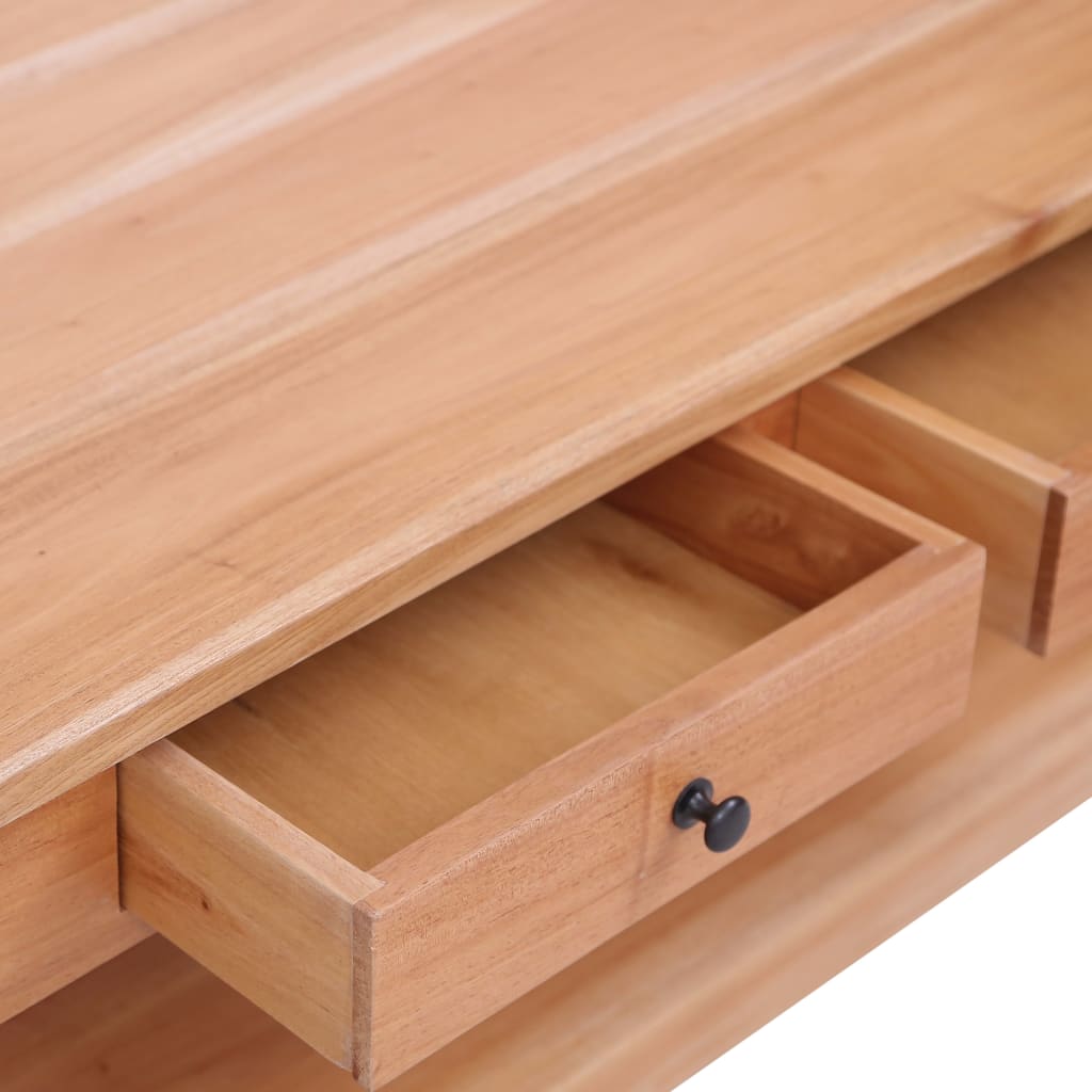 Coffee Table Natural Brown Solid Mahogany Wood 39.4x21.7x18.1 in
