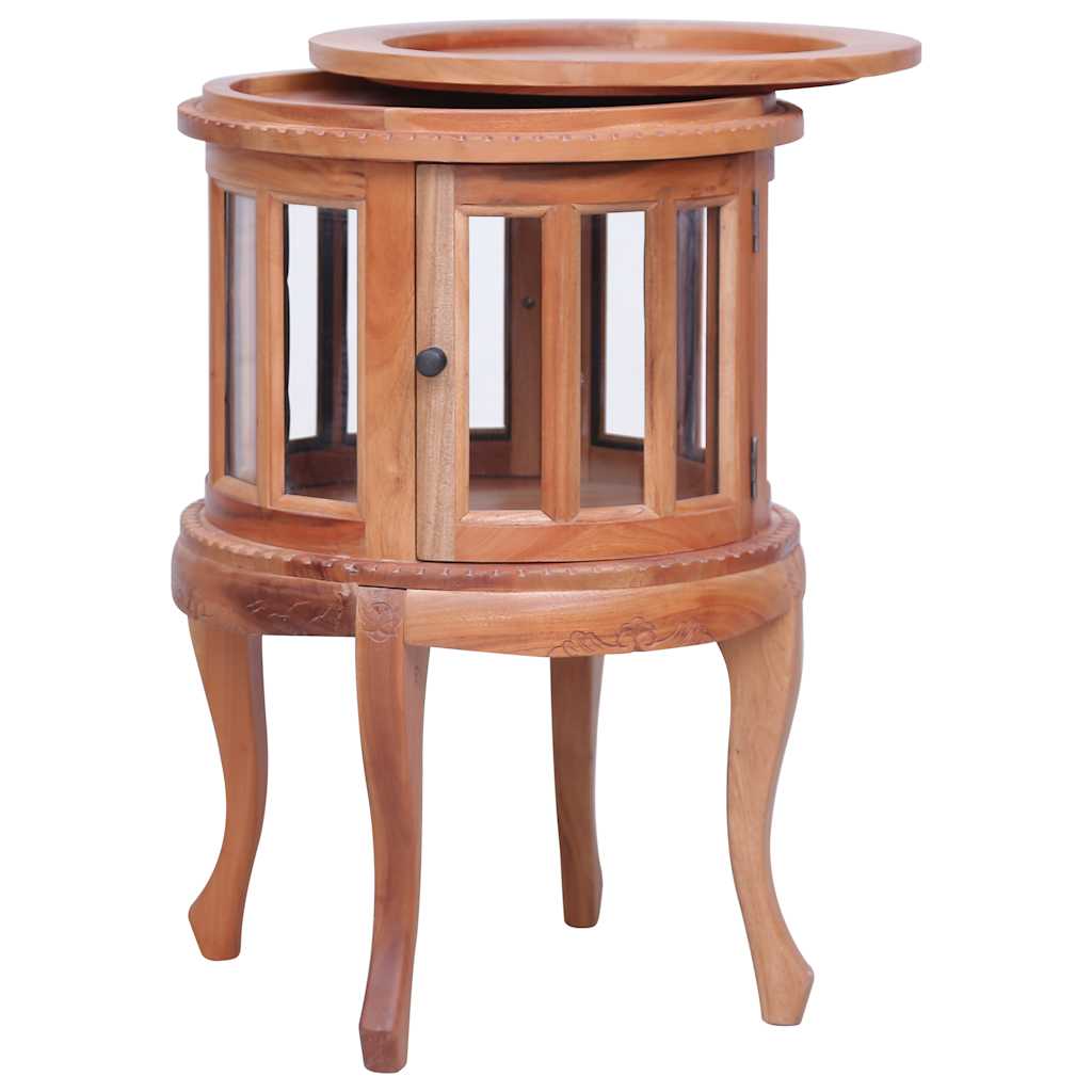 Vitrine Cabinet Natural 19.7"x19.7"x29.9" Solid Mahogany Wood