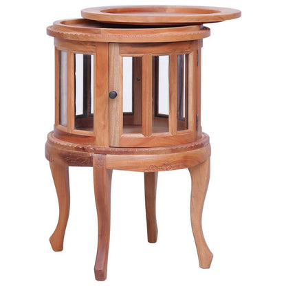 Vitrine Cabinet Natural 19.7"x19.7"x29.9" Solid Mahogany Wood