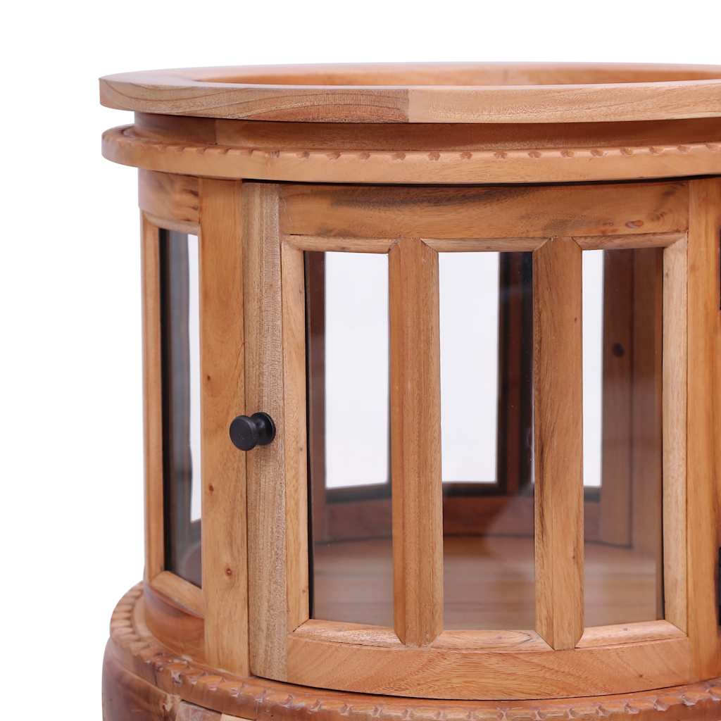 Vitrine Cabinet Natural 19.7"x19.7"x29.9" Solid Mahogany Wood