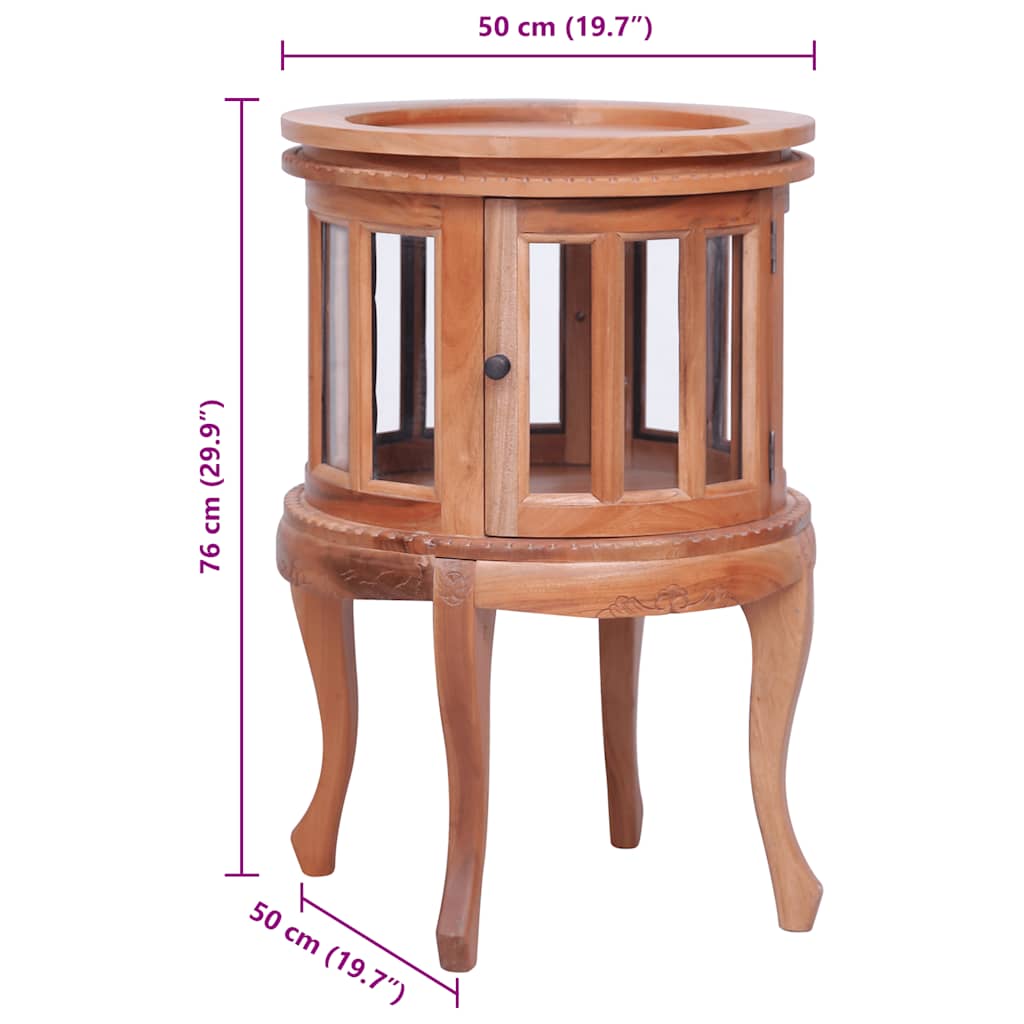 Vitrine Cabinet Natural 19.7"x19.7"x29.9" Solid Mahogany Wood