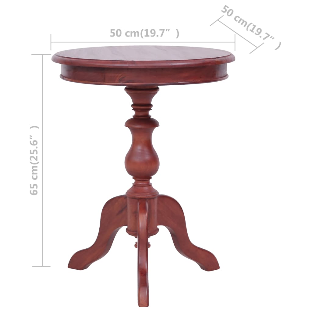 Side Table Brown Solid Mahogany Wood Medium Durable Side Table