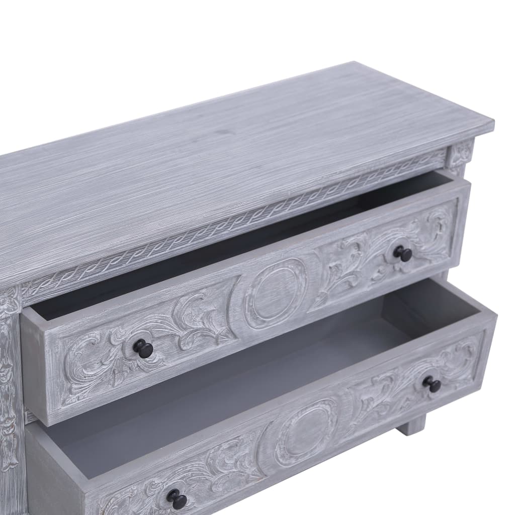 Sideboard Grey wash finish Solid Mahogany wood