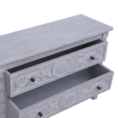 Sideboard Grey wash finish Solid Mahogany wood
