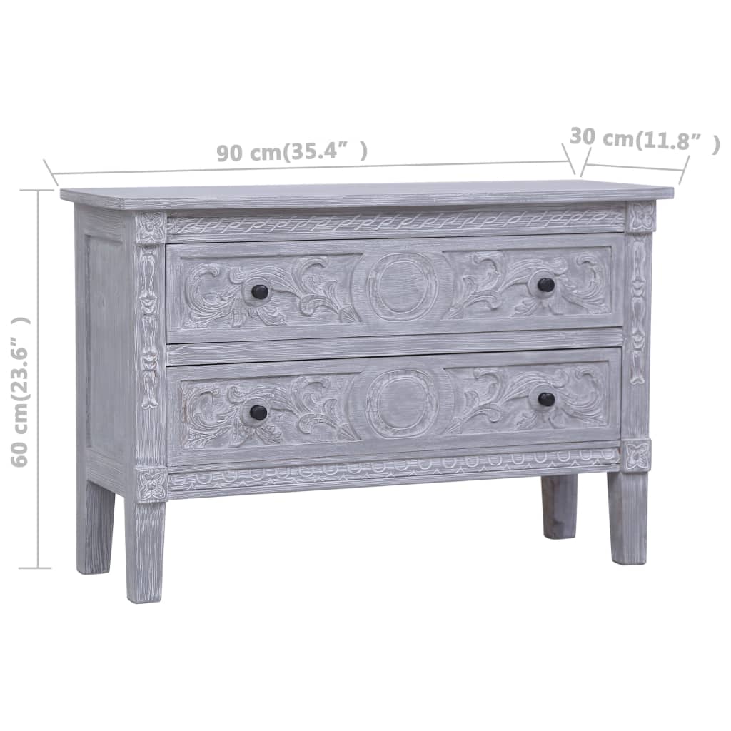Sideboard Grey wash finish Solid Mahogany wood