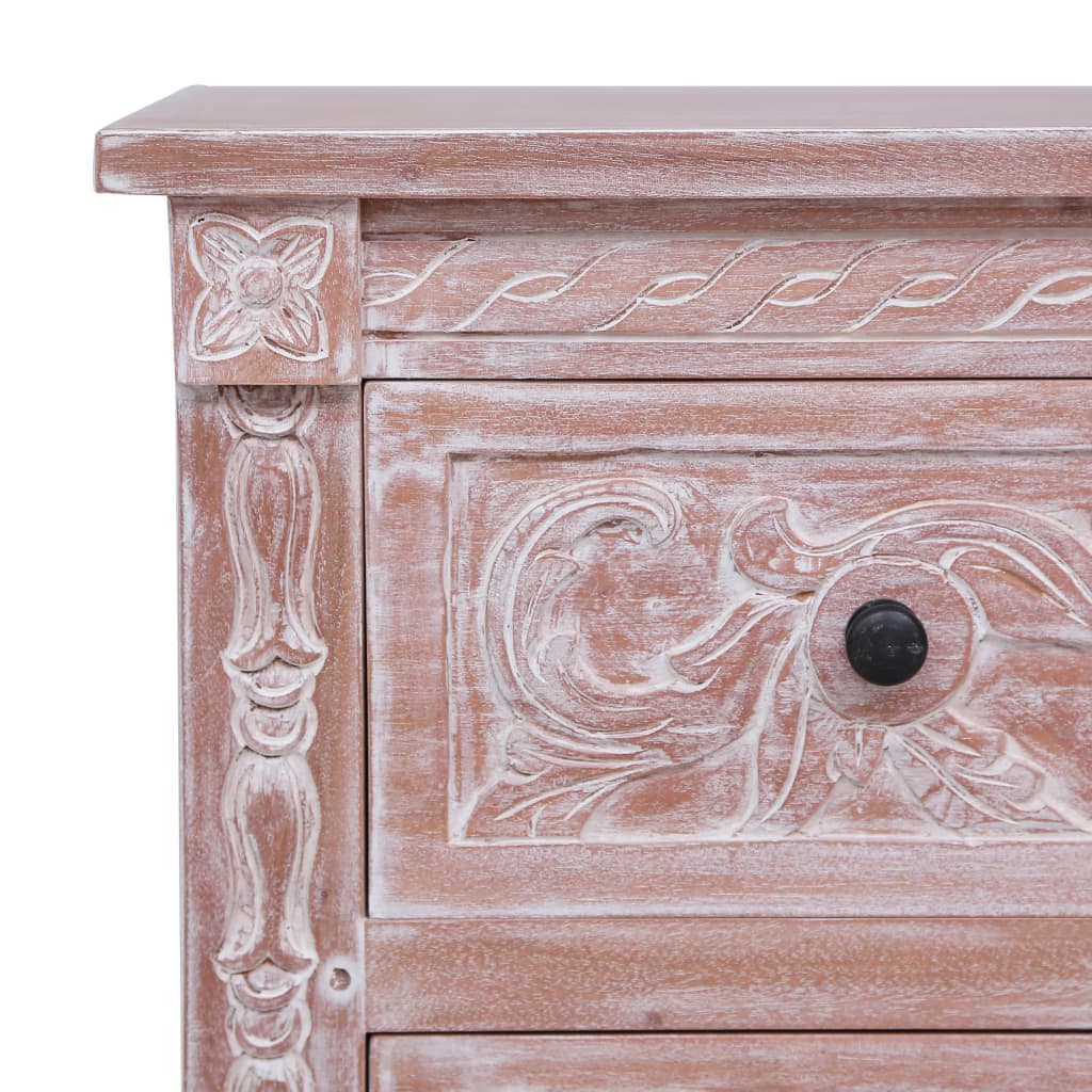Sideboard Brown Solid Mahogany wood with white wash finish Medium