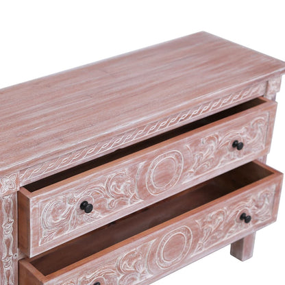 Sideboard Brown Solid Mahogany wood with white wash finish Medium