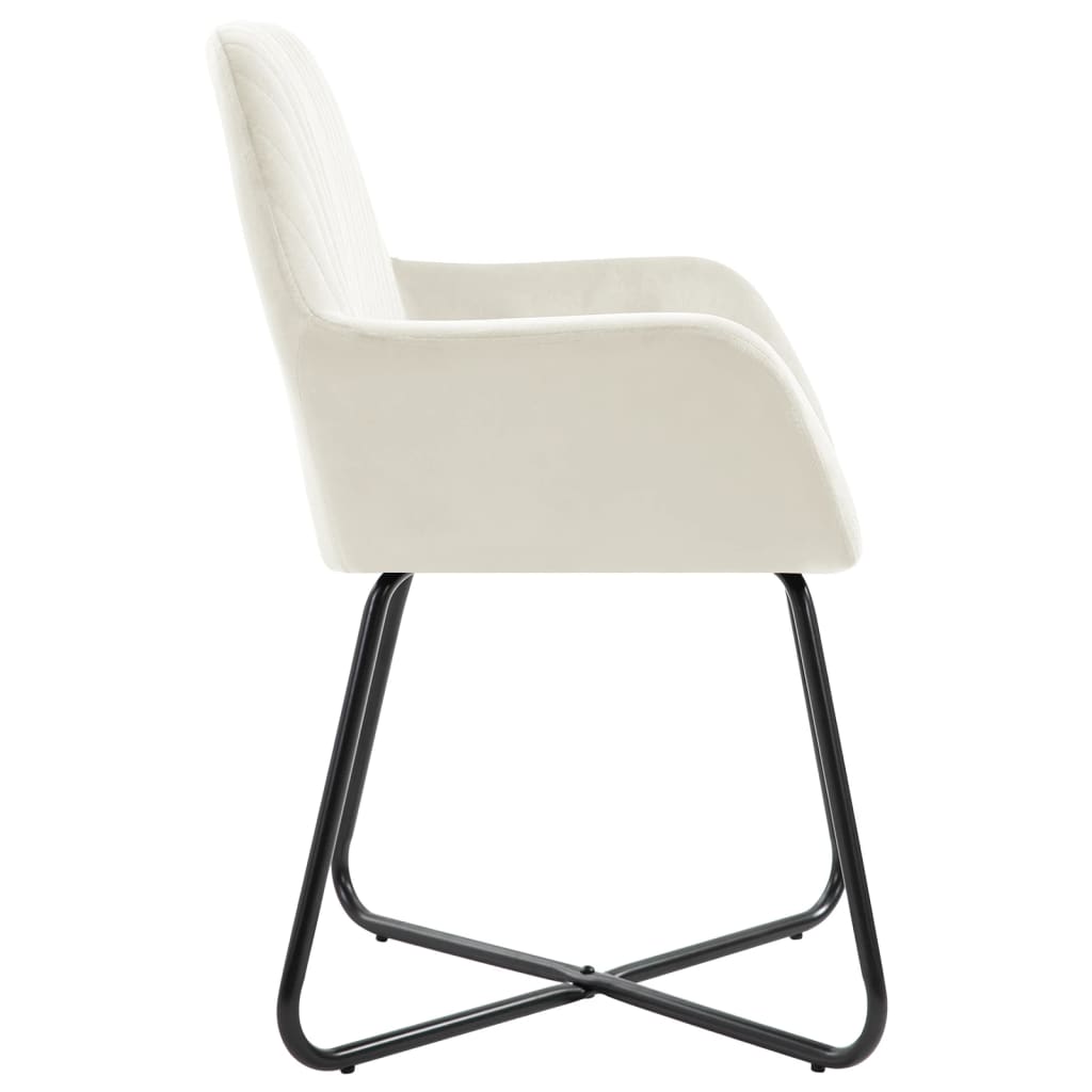 Dining Chair Set of 2 Cream Velvet Standard Ergonomic