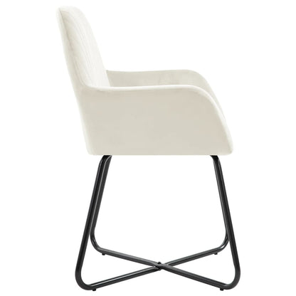 Dining Chair Set of 2 Cream Velvet Standard Ergonomic