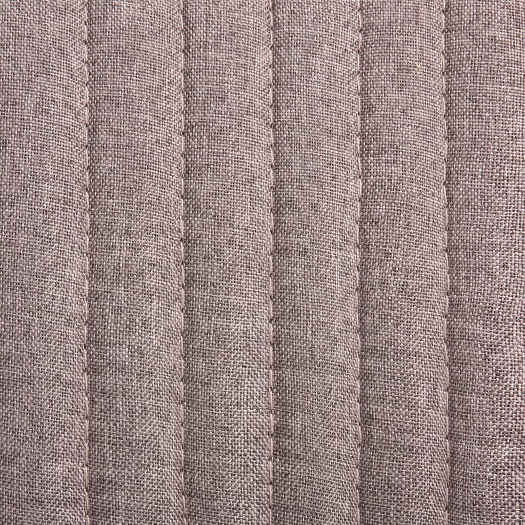 Dining Chair Set of 2 Taupe Fabric and powder-coated steel