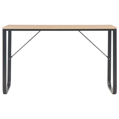 Computer Desk Black and Oak Engineered wood and powder-coated metal