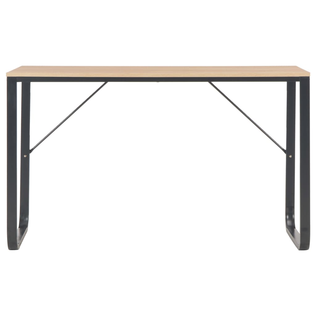 Computer Desk Black and Oak Engineered wood and powder-coated metal