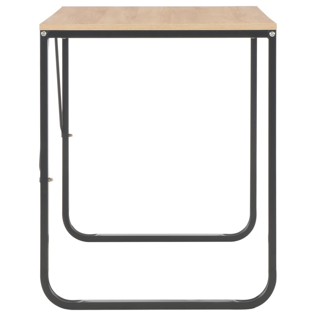 Computer Desk Black and Oak Engineered wood and powder-coated metal