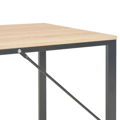Computer Desk Black and Oak Engineered wood and powder-coated metal
