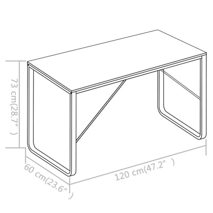 Computer Desk Black and Oak Engineered wood and powder-coated metal