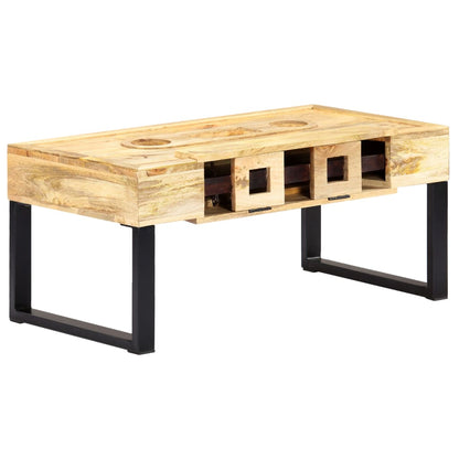 Coffee Table Brown Solid mango wood, steel 39.4 in Coffee Table