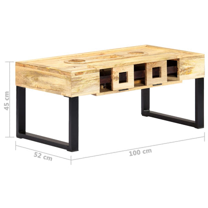 Coffee Table Brown Solid mango wood, steel 39.4 in Coffee Table