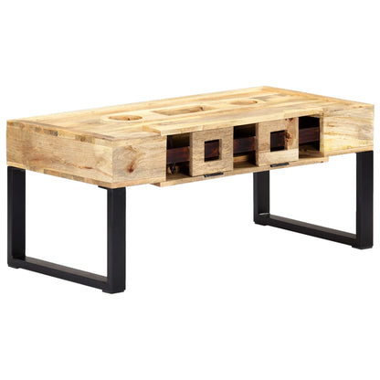 Coffee Table Brown Solid mango wood, steel 39.4 in Coffee Table