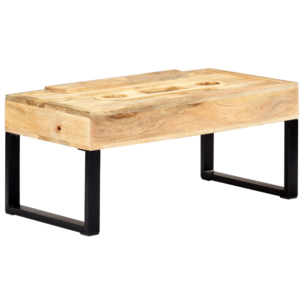 Coffee Table Brown Solid mango wood, steel 39.4 in Coffee Table