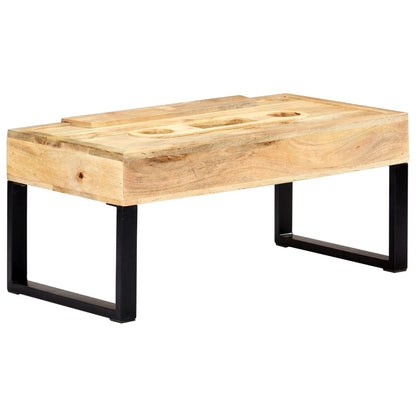 Coffee Table Brown Solid mango wood, steel 39.4 in Coffee Table