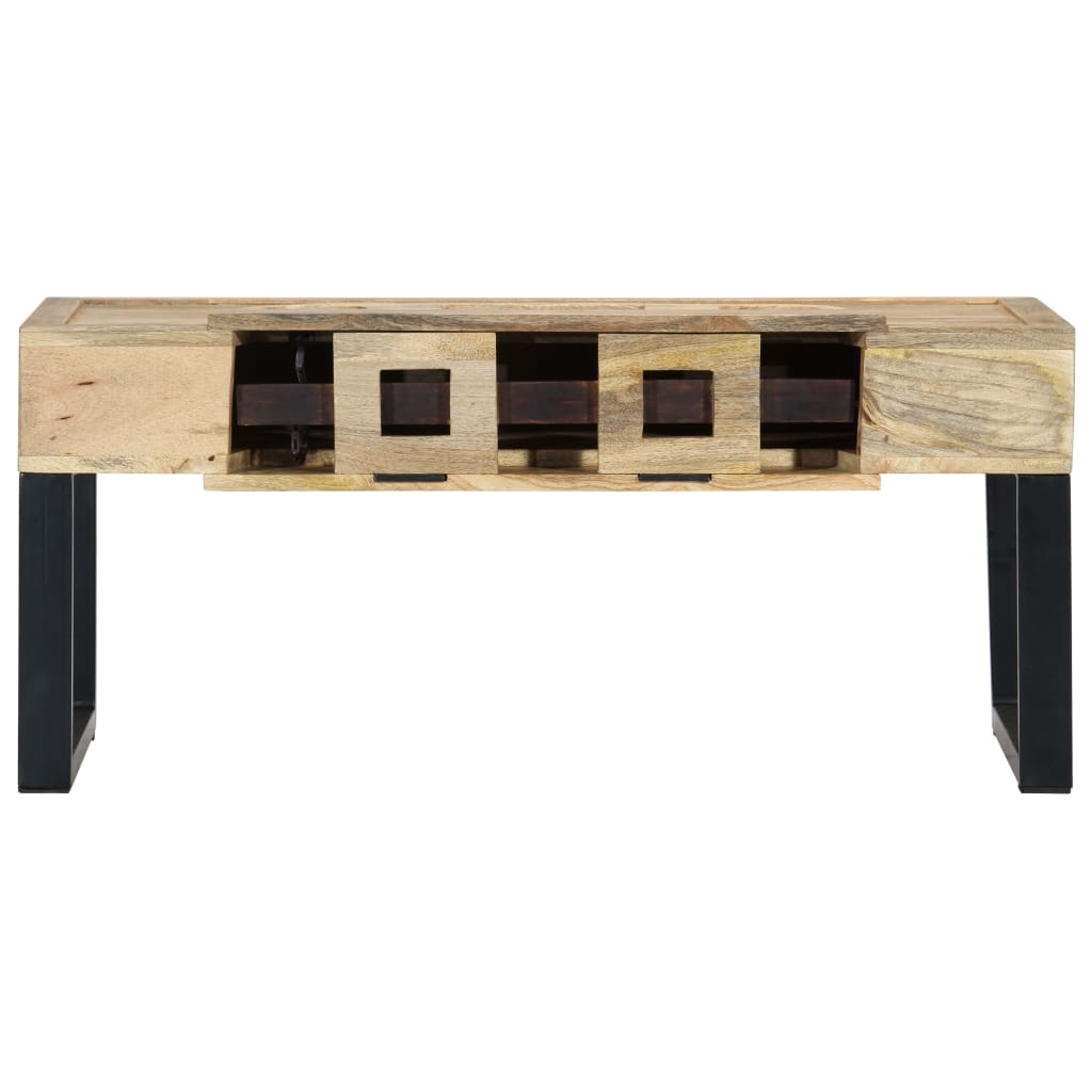 Coffee Table Brown Solid mango wood, steel 39.4 in Coffee Table