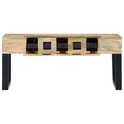 Coffee Table Brown Solid mango wood, steel 39.4 in Coffee Table