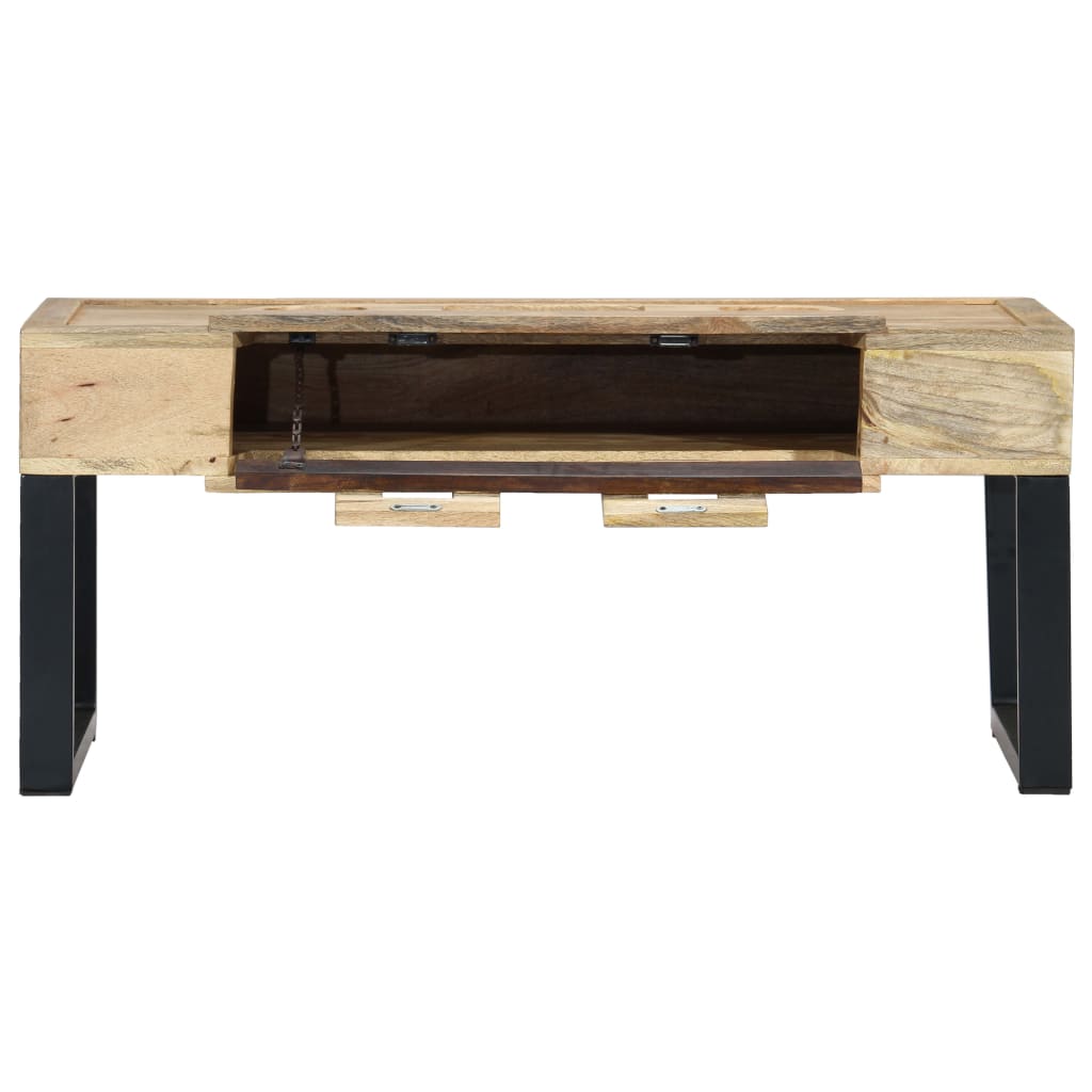 Coffee Table Brown Solid mango wood, steel 39.4 in Coffee Table