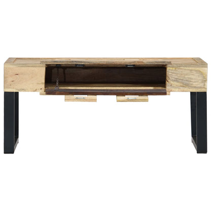 Coffee Table Brown Solid mango wood, steel 39.4 in Coffee Table