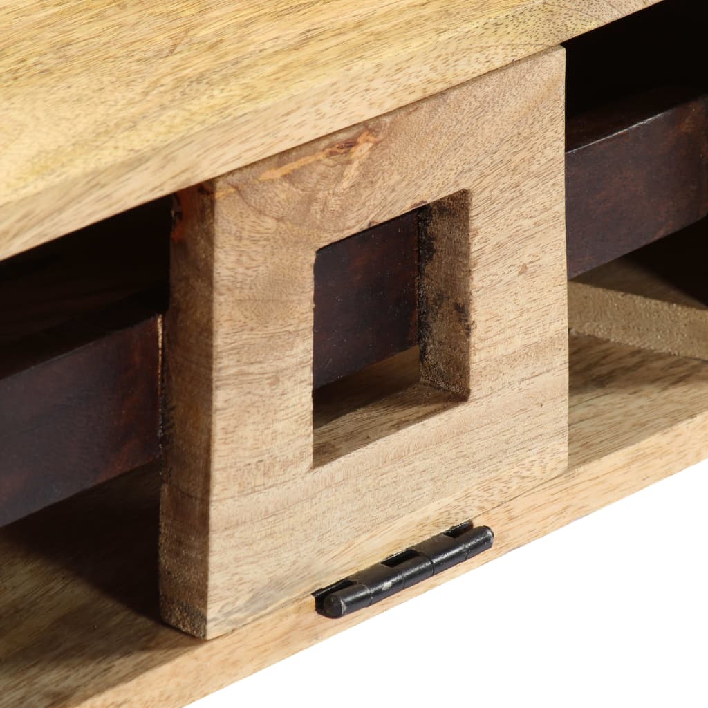 Coffee Table Brown Solid mango wood, steel 39.4 in Coffee Table