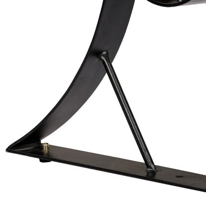 Dining Table Brown, Black Solid Mango Wood, Steel 70.9 x 35.4 in