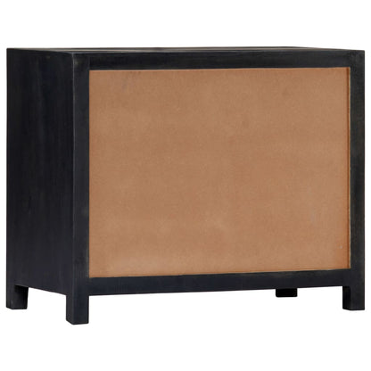 Side Cabinet Grey and natural Solid mango wood, MDF Medium