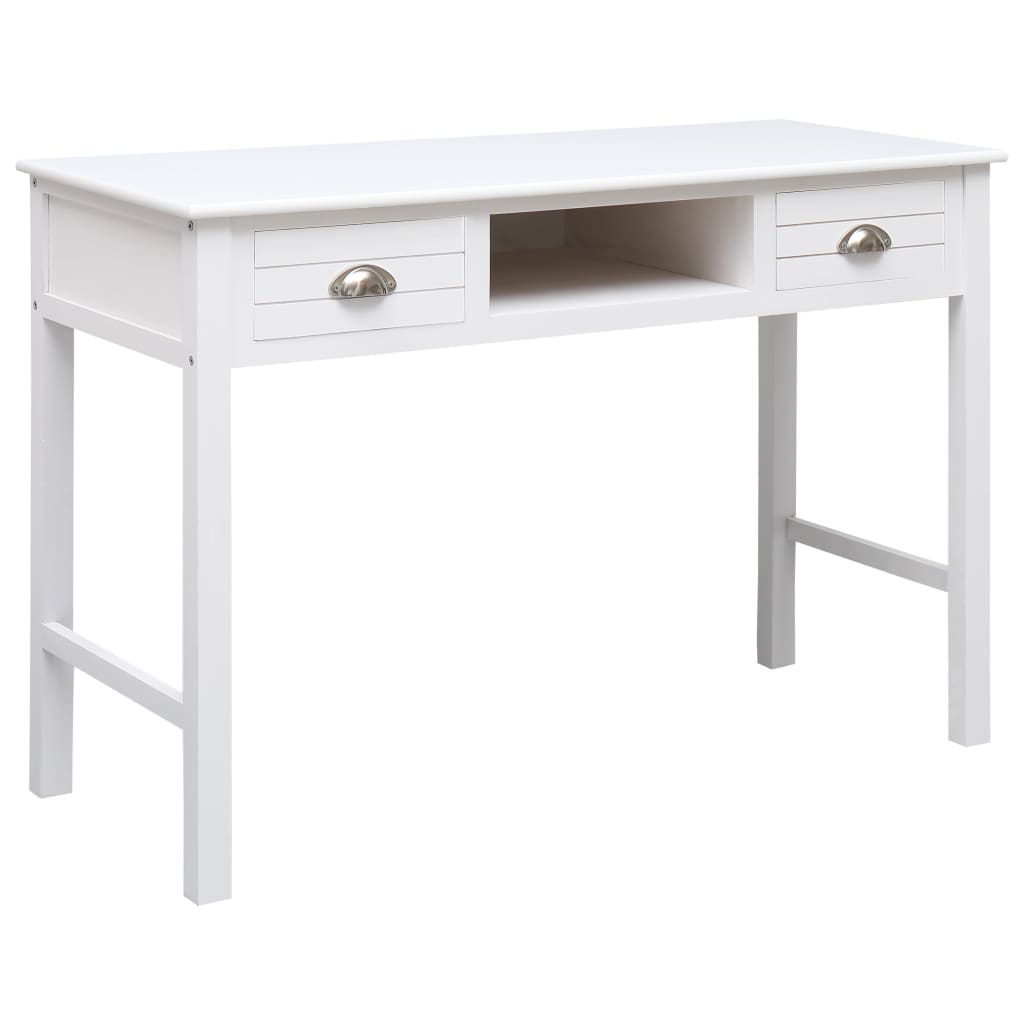 Desk White Solid Paulownia wood and Solid Poplar wood Medium Desk